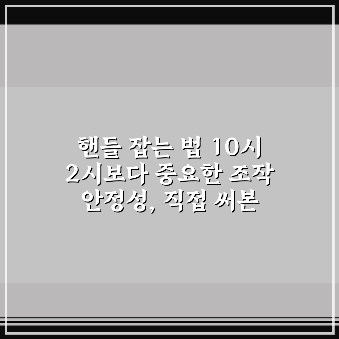 핸들 잡는 법 10시 2시보다 중요한 조작 안정성, 직접 써본 후기
