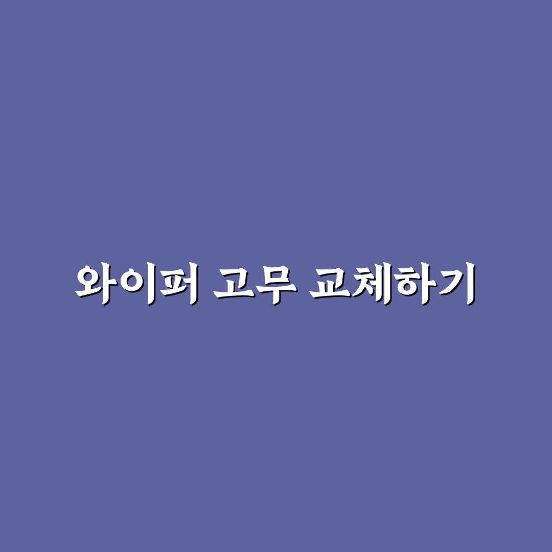 와이퍼 고무 리필 교체로 비용 줄이는 셀프 정비 팁: 직접 써본 후기