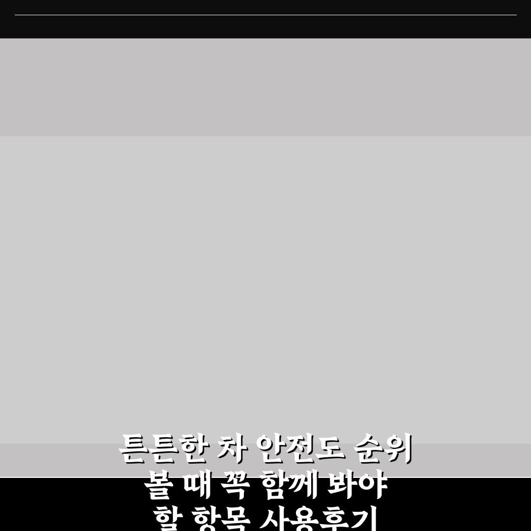 튼튼한 차 안전도 순위 볼 때 꼭 함께 봐야 할 항목 사용후기