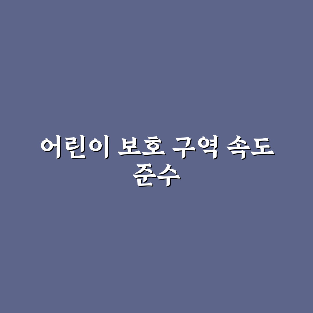 어린이 보호 구역 속도 제한과 단속 구간 보는 방법: 솔직후기