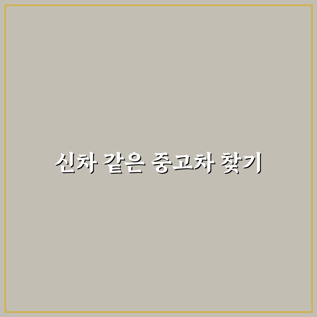 신차급 중고차 찾는 법과 허위 매물 피하는 체크 포인트: 솔직후기