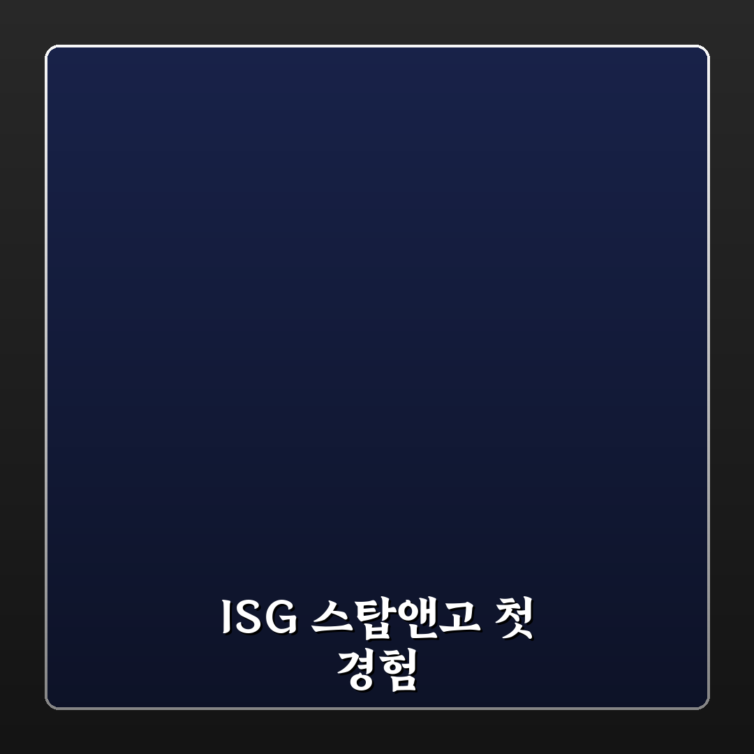 ISG 스탑앤고 이질감 줄이는 주행 습관과 설정 팁 사용후기