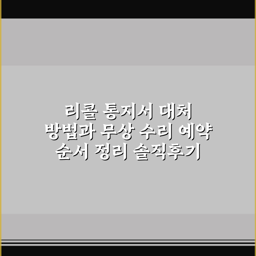 리콜 통지서 대처 방법과 무상 수리 예약 순서 정리 솔직후기