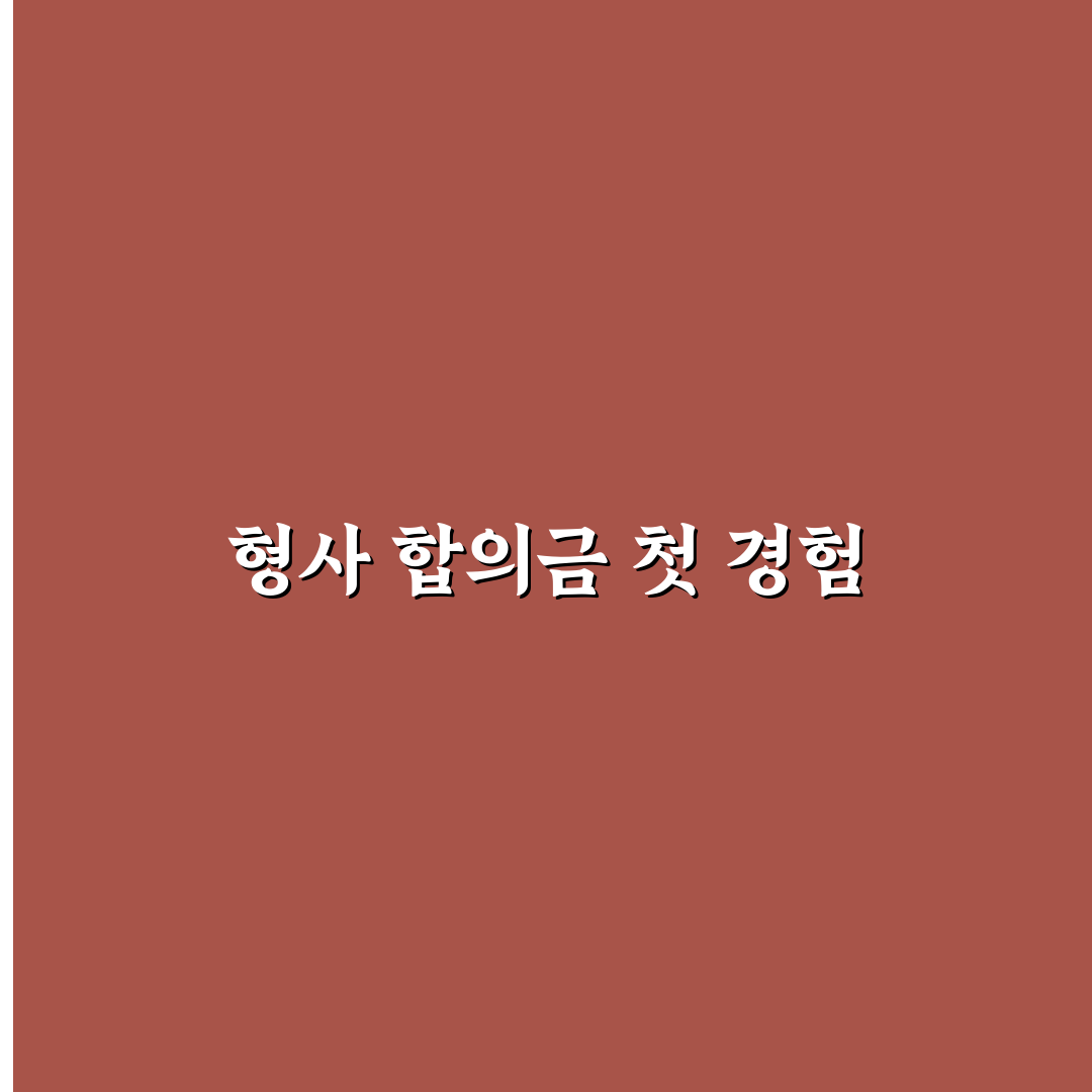 형사 합의금 보장 범위와 교통사고 처리 지원금 차이, 솔직후기
