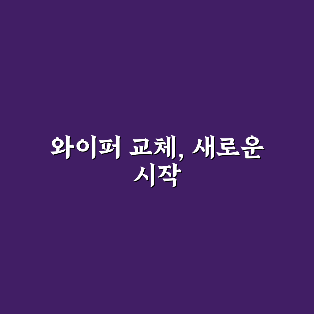 와이퍼 셀프 교체 방법과 교체 시기 쉽게 판단하는 법에 대한 솔직후기