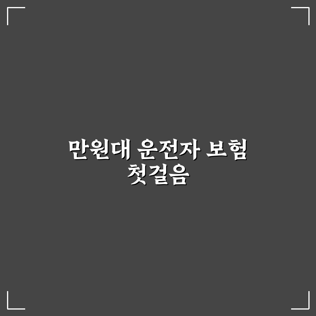 운전자 보험 만원대 상품 고를 때 볼 핵심 담보 리얼후기