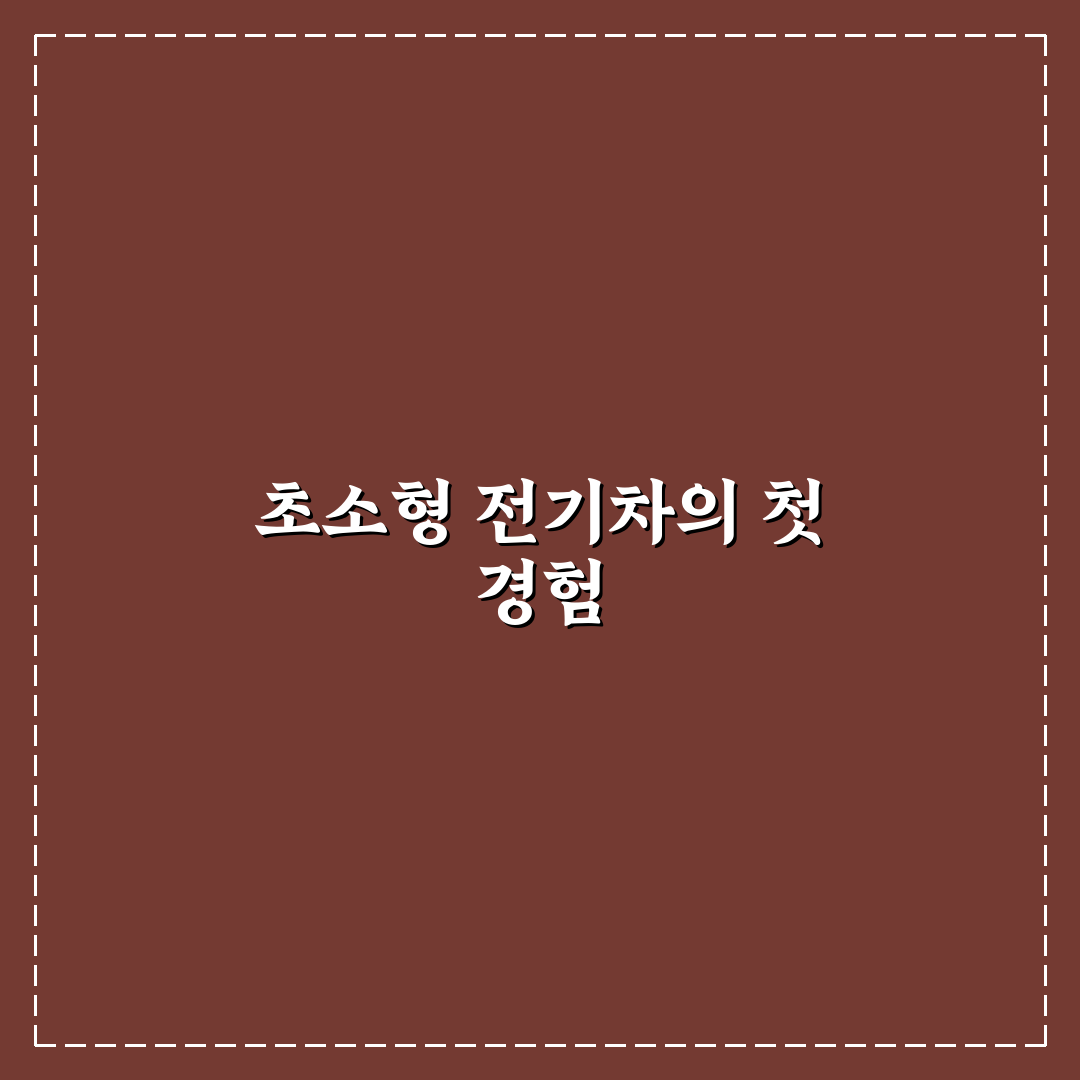 초소형 전기차 장단점과 실생활 활용 범위 현실 분석, 직접 써본 후기