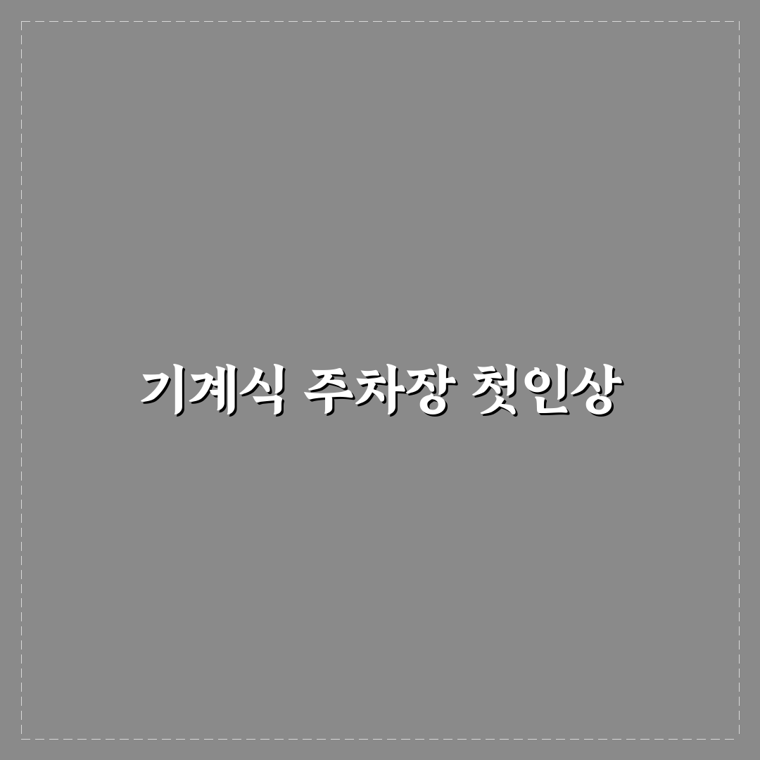 기계식 주차장 입고 방법과 높이 폭 확인 포인트 정리: 사용후기
