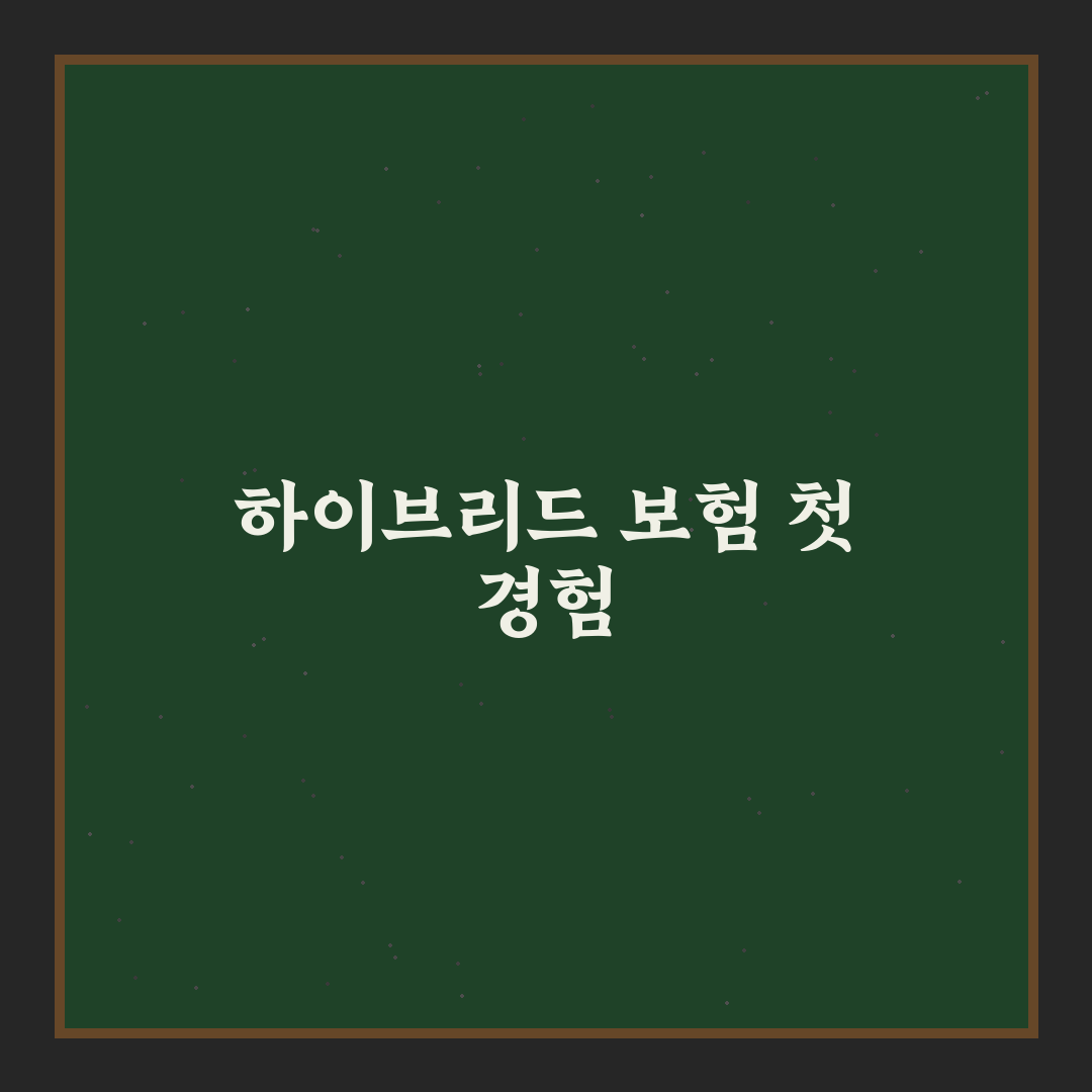 하이브리드 전용 보험 어떤 혜택이 더해지는지 솔직후기