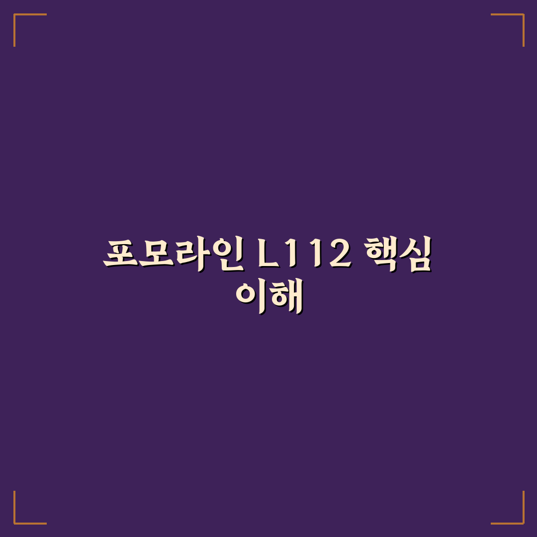 포모라인 l112 사용법과 효과 꿀팁 알려드려요