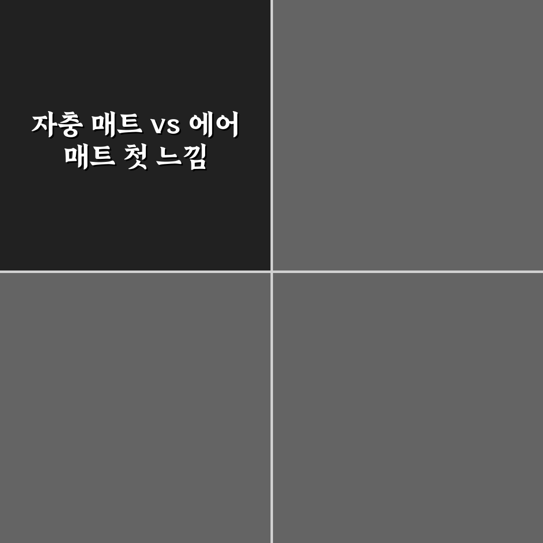 자충 매트와 에어 매트 차이 숙면 기준으로 비교하기: 솔직후기