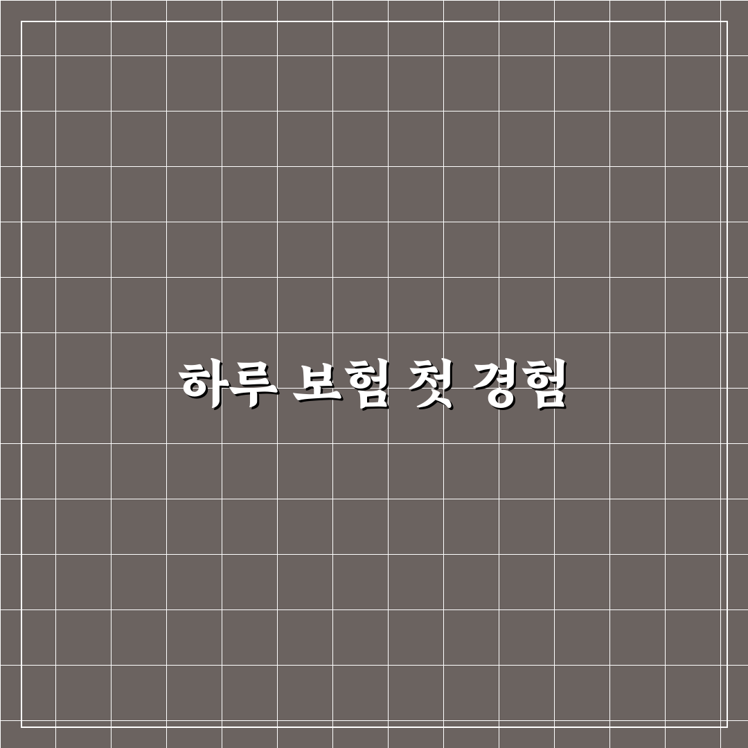 원데이 특약과 하루 보험 차이 상황별 선택 기준: 솔직후기