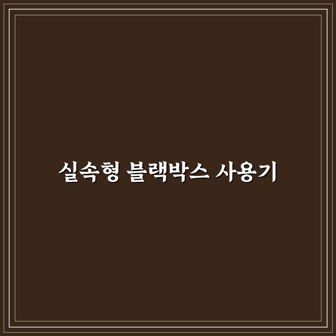 블랙박스 실속형 설치 조합과 채널별 선택 기준 정리: 사용후기