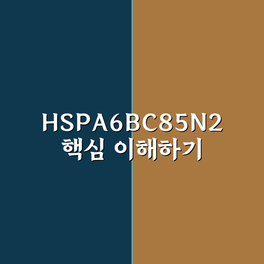 HSPA6BC85N2 사용법과 꿀팁 쉽게 정리
