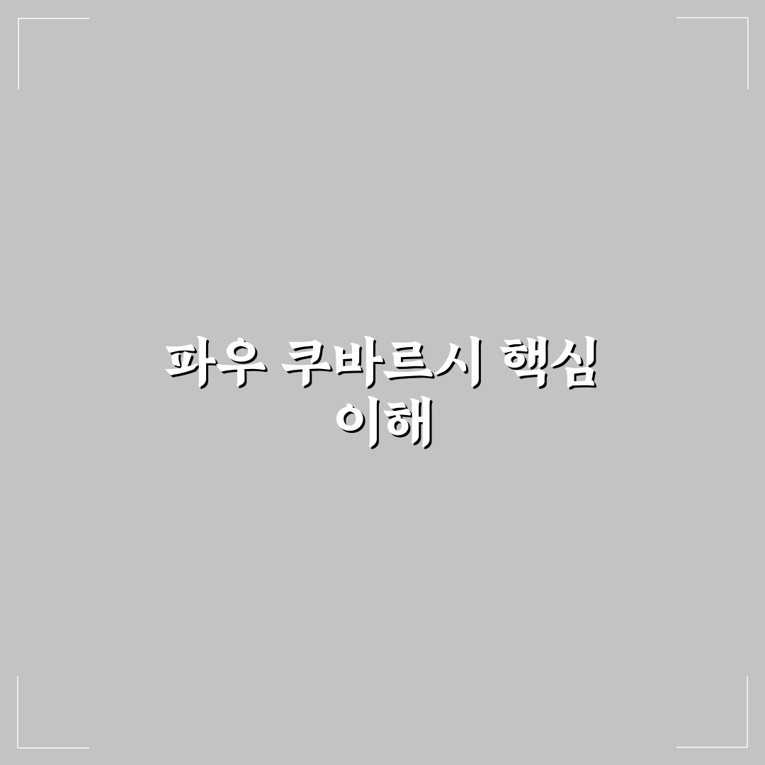 파우 쿠바르시 기본 사용법과 꿀팁 공유