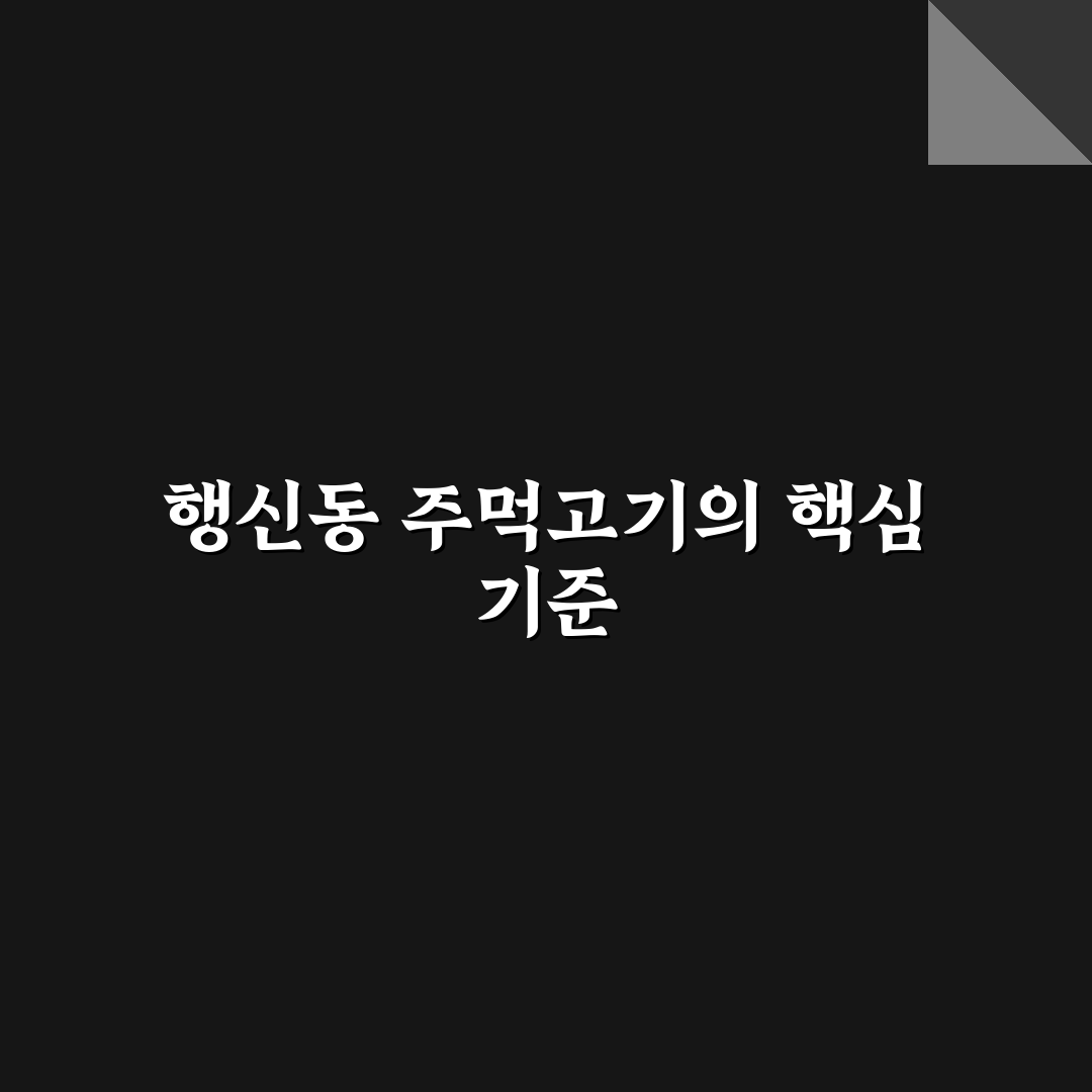 행신동 주먹고기 비교 분석과 5가지 선택 기준 총정리