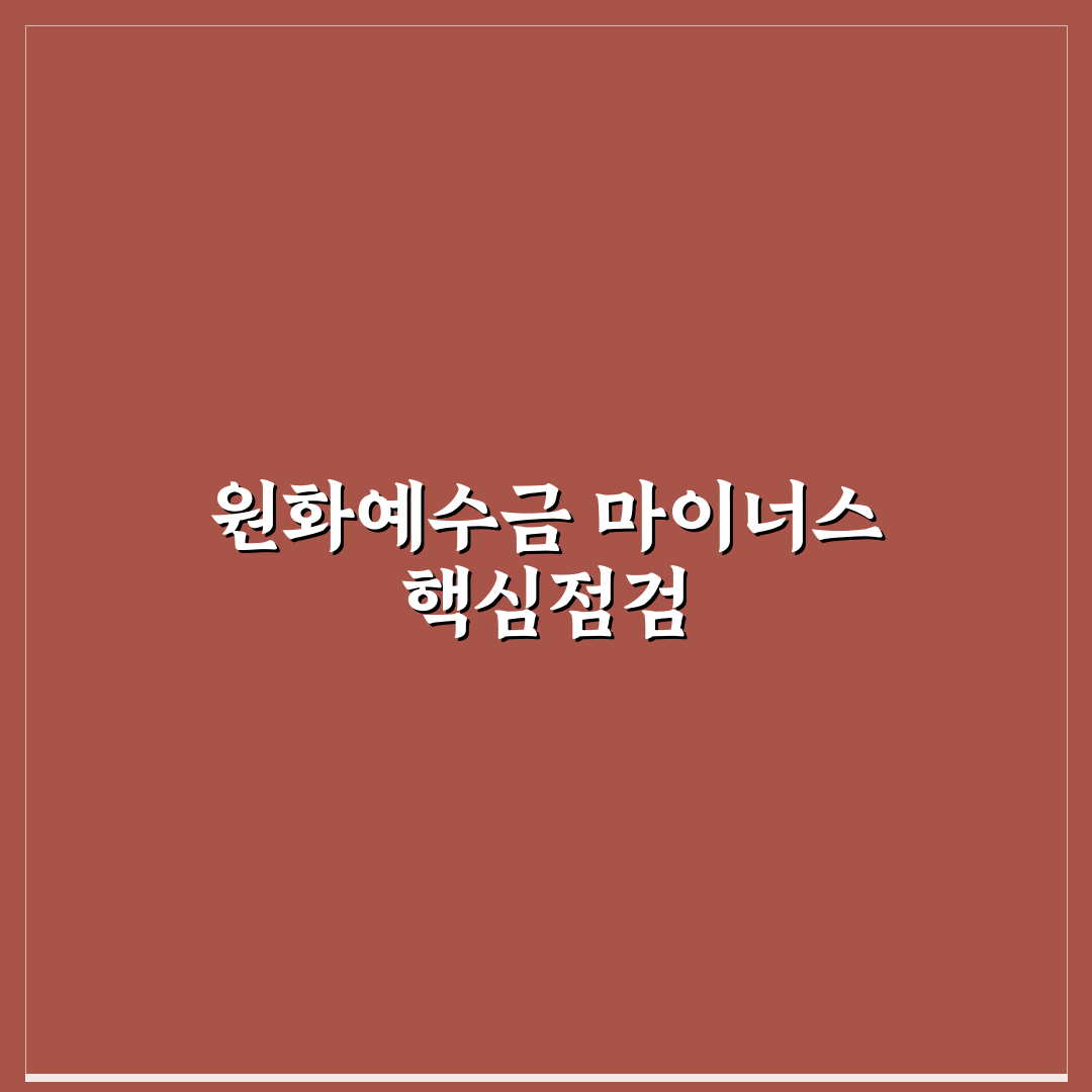 원화예수금 마이너스 뜻과 발생 원인 5가지 분석