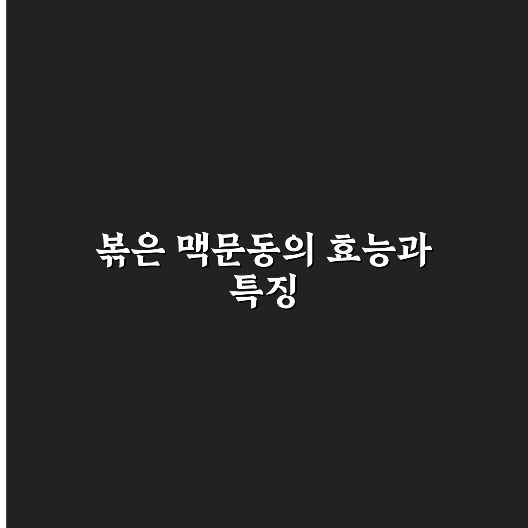 볶은 맥문동 분말 활용법과 효능 꿀팁 알려드려요