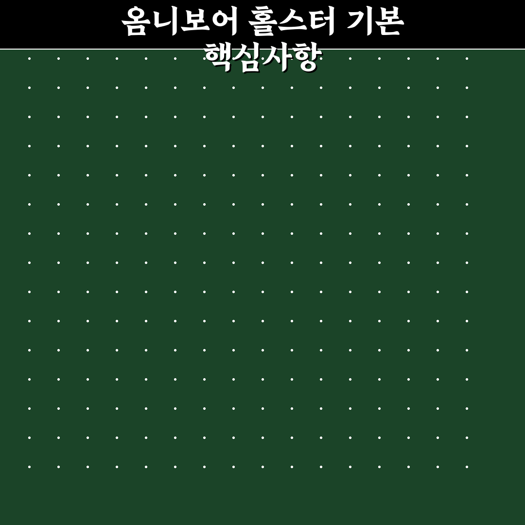 옴니보어 홀스터 선택 가이드와 5가지 체크포인트 분석