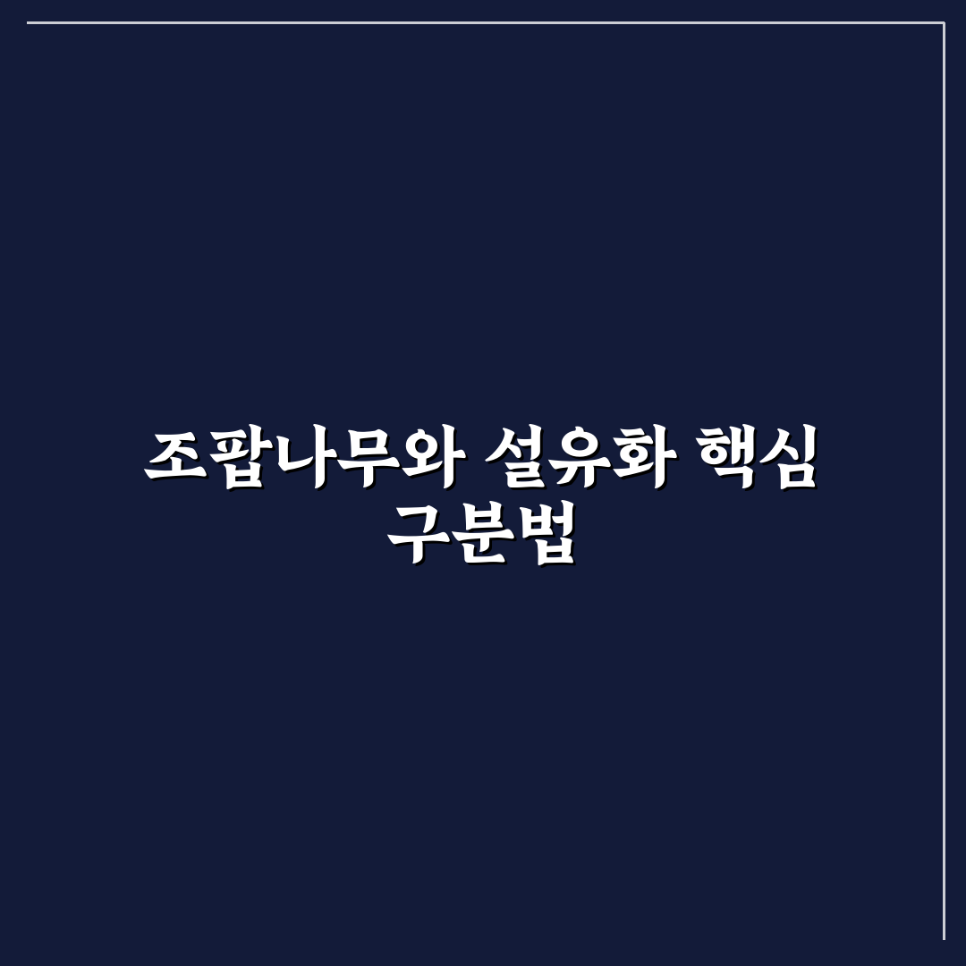 조팝나무 설유화 주요 차이점 비교와 선택 기준 분석