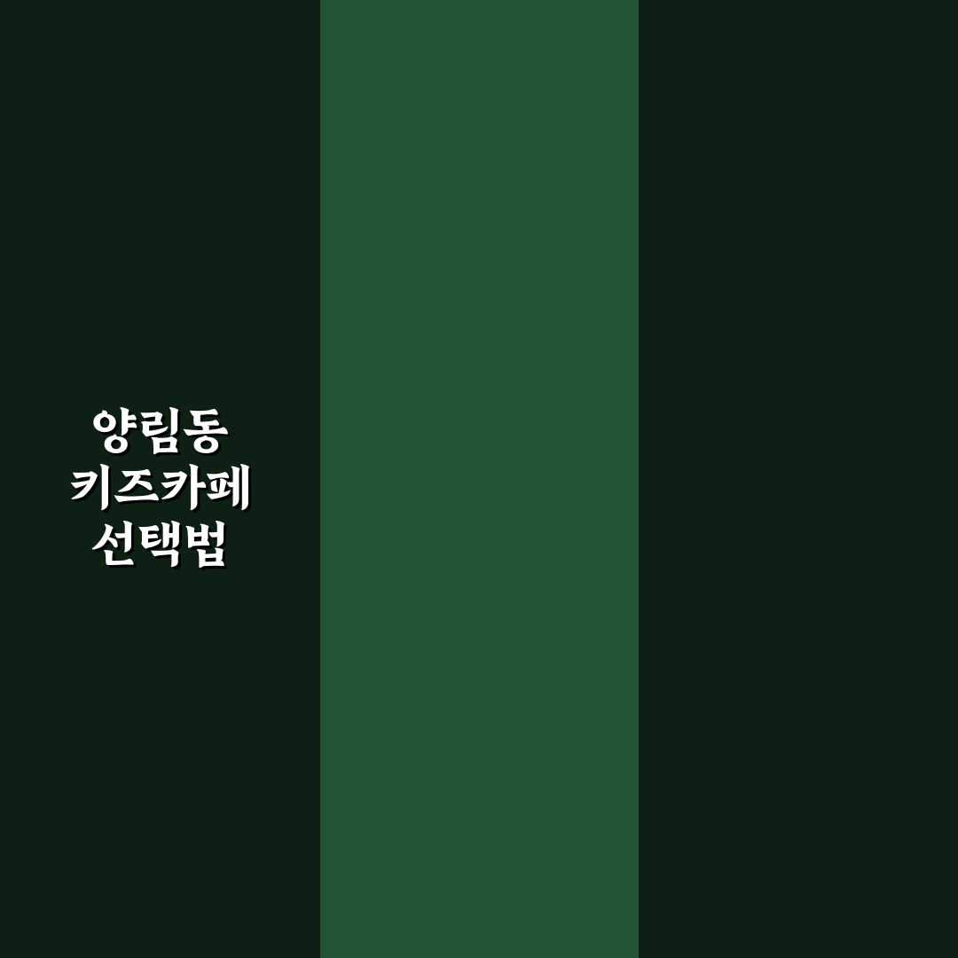 양림동 키즈카페 선택을 위한 5가지 기준 비교 분석