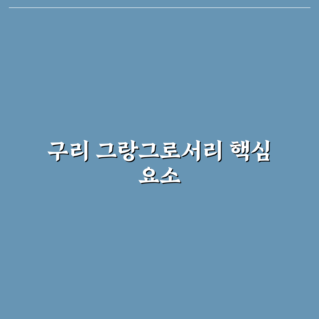 구리 그랑그로시리 비교와 분석 가이드 5가지 체크포인트
