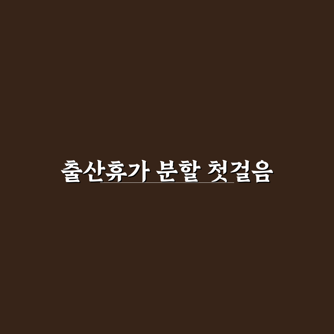 배우자 출산휴가 분할 직접 알아보니 궁금했던 점들
