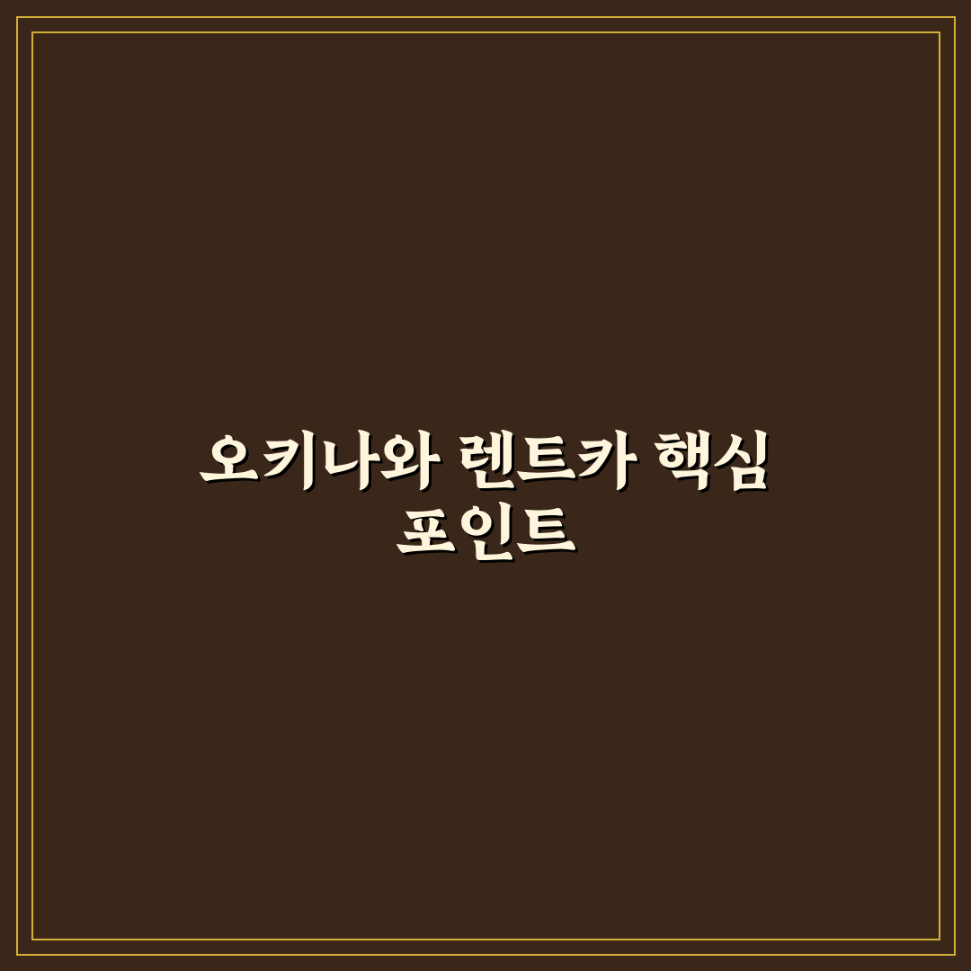 오키나와 달인 렌트카 서비스 비교와 선택 기준 총정리