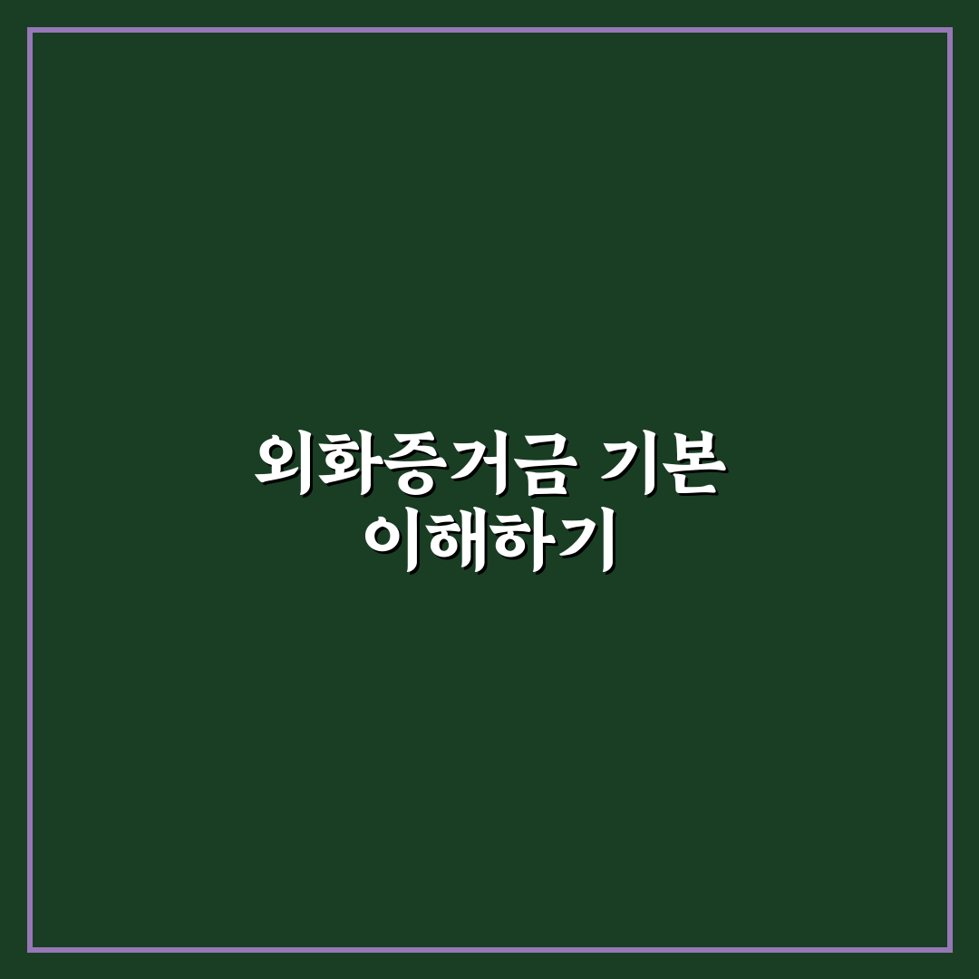 외화증거금 의미와 적용 기준 5가지 총정리