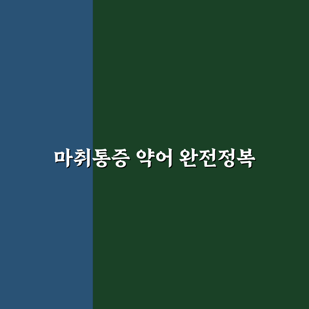 마취통증의학과 약어 7가지 기준별 총정리와 비교 분석
