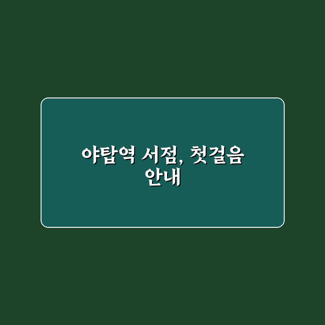 야탑역 서점 선택을 위한 5가지 비교 기준 총정리