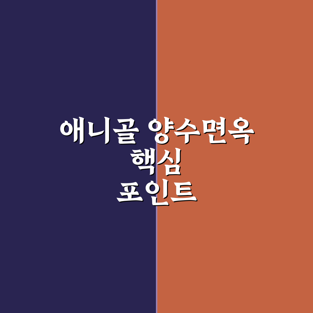 애니골 양수면옥 서비스와 맛 기준 5가지 비교 분석