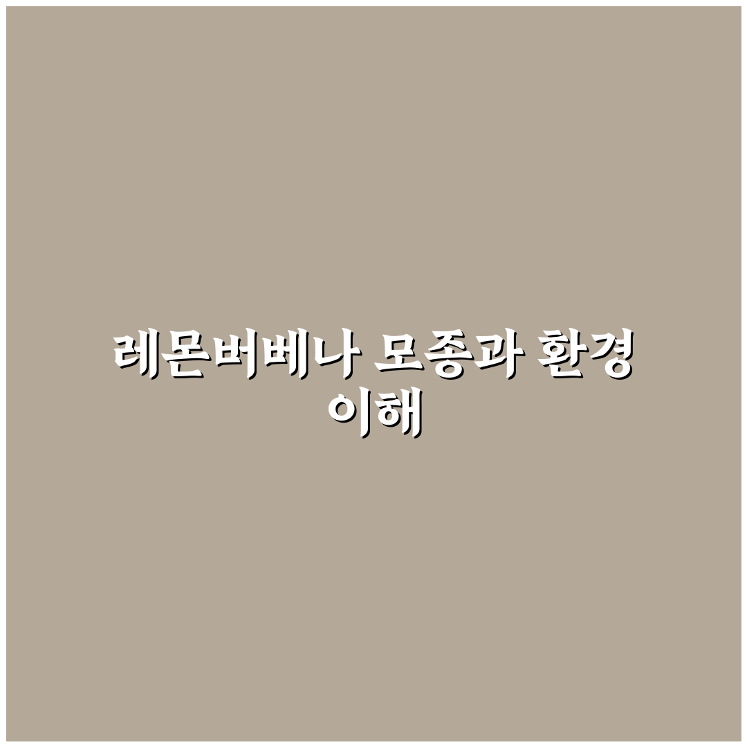 레몬버베나 모종 선택 5가지 기준과 관리 가이드