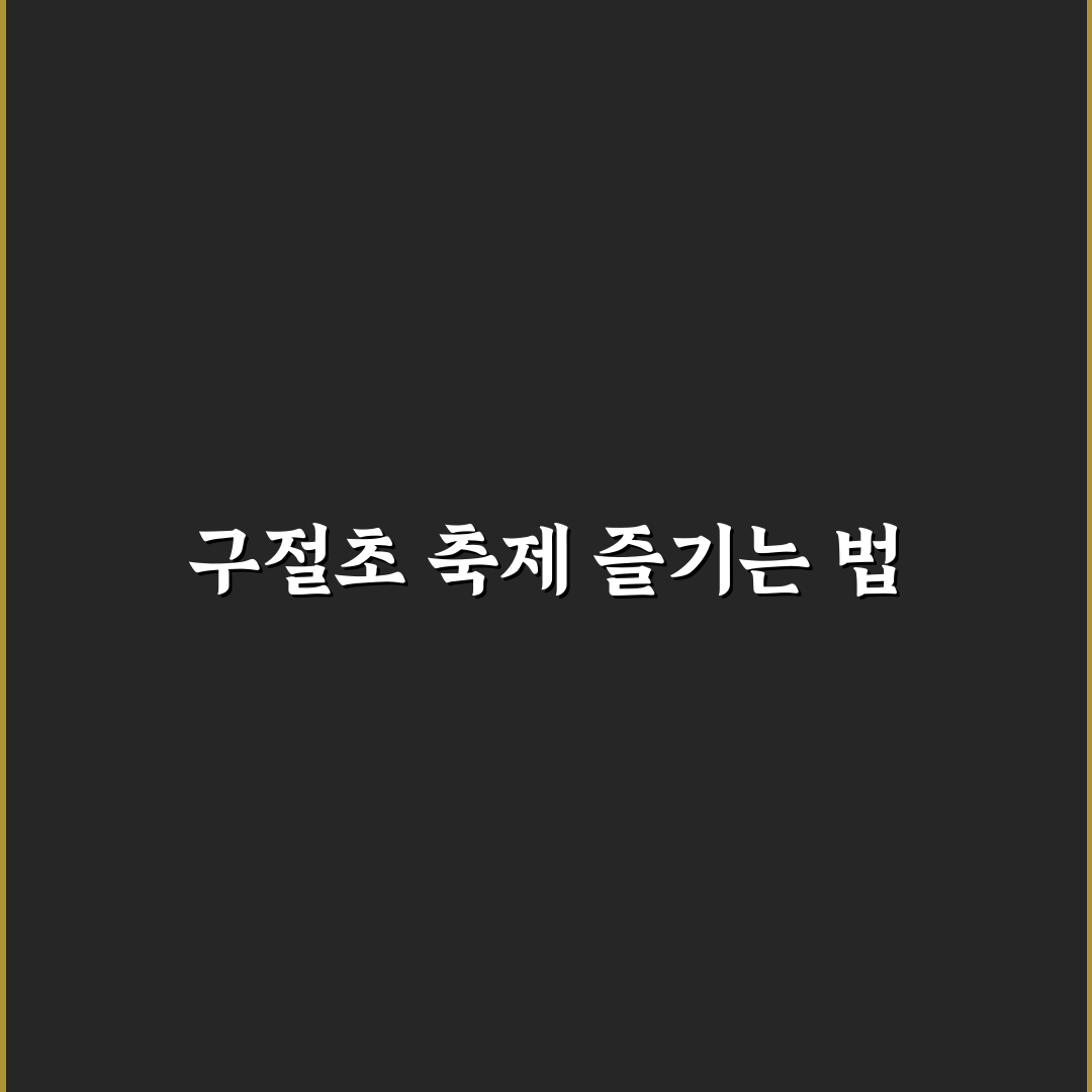 정읍 구절초 축제 일정과 핵심 체크포인트 총정리