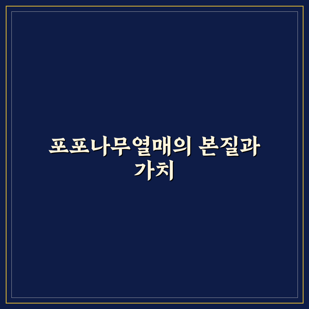 포포나무열매 효과와 부작용 5가지 기준 분석 가이드