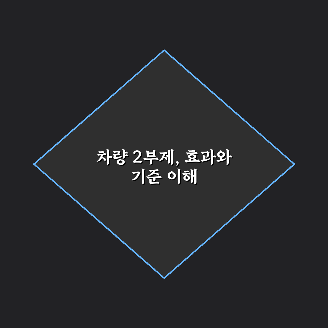 차량 2부제 단속 기준과 효과 분석 5가지 총정리